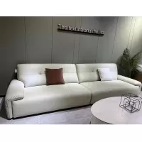 科朔真皮沙发现代简约长沙发工厂展厅实拍皮沙发F602