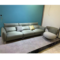 科朔科技布沙发现代简约直排沙发工厂展厅实拍小户型沙发8613#