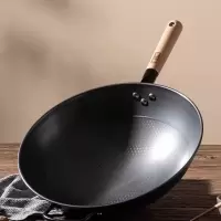 张小泉铁锅 蜂窝纹炒锅 家用炒菜锅 无涂层不易粘锅具炒锅 直径32cm