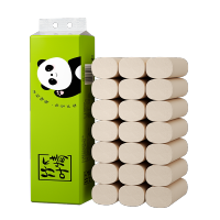 蓝漂(Lampure)ZYQ-24188竹叶情本色扁卷熊猫卷纸20卷1提袋