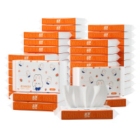 蓝漂(Lampure)婴儿纸巾抽纸120张柔纸巾新生宝宝专用乳霜云柔巾保湿纸萌宠系列LP-45497白色保湿纸5包