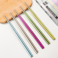 壹滴水(edish)纯钛中式彩筷[五双装]