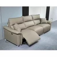 科朔头层牛皮沙发现代简约直排电动沙发工厂展厅实拍真皮沙发Y9913