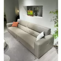 科朔真皮沙发现代简约直排沙发工厂展厅实拍轻奢风网红小户型沙发Y9918