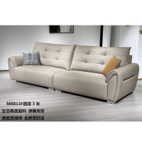 科朔真皮沙发现代简约直排沙发工厂展厅实拍轻奢风网红小户型沙发Y9921