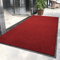 墨斗鱼 暗红色双条纹防滑地垫 120*180cm 7529