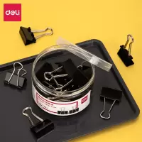 得力(deli) 8563-3#黑色长尾票夹32mm (24只/筒) 单位:筒