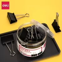 得力(deli) 8561-1#黑色长尾票夹50mm (12只/筒) 单位:筒