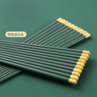 美厨轻奢系列合金筷10双装高级筷套装墨绿色