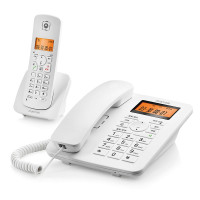 摩托罗拉(MOTOROLA)C4203C数字无绳电话机 无线座机 子母机 免提 来电显示 低辐射 白色 一拖三