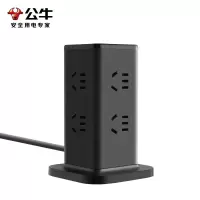 公牛(bull)GNV-UL1008 黑色1.6m 立式桌面插座智能氮化镓数显小电舱多功能充电转换器自动断电过载保护