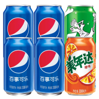 百事可乐 七喜 美年达 可乐 混合系列碳酸饮料330ml*6瓶混口味装(新老包装随机发货)