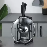 张小泉 多功能厨房一体刀架 碳钢菜刀架置物架 家用沥水刀具收纳架