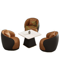 戴劲 洽谈沙发轻奢售楼处谈判沙发洽谈桌接待桌椅组合 方桌+3沙发