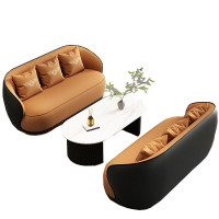 戴劲 洽谈沙发轻奢售楼处谈判沙发洽谈桌接待桌椅组合 2+2+长桌