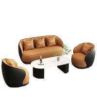 戴劲 洽谈沙发轻奢售楼处谈判沙发洽谈桌接待桌椅组合 1+1+2+长桌