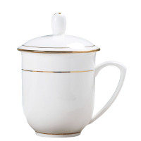 茶杯办公杯陶瓷杯带盖会议杯-金边杯 无定制常规款 单位:个