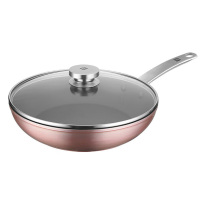 双立人煎锅28cm多功能中式炒锅深煎锅带盖粉色1021223