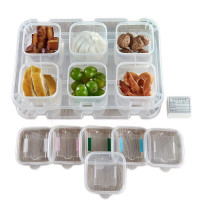 博惠(BO HUI)食物留样盒塑料保鲜取样盒 六连分盖 (配100张标签1号卡)