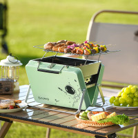 大迈 便携可折叠露营烧烤炉 露营折叠烧烤炉-松石绿 DM-9010