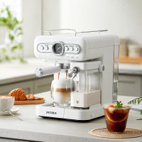 柏翠PE2188中端奶白色意式压力奶咖一体机(自动打奶泡)