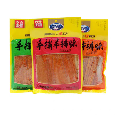 贤哥辣条150g手撕香辣牛排味面筋小袋解馋辣条批发零食怀旧整箱*10袋