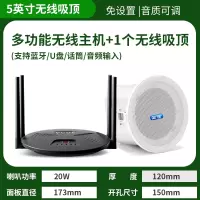 先科(SAST) 无线发射音响 RR808+D4 一拖二带2个5英寸无线吸顶喇叭 无需布线即插即用吊顶嵌入式吸顶喇叭音箱