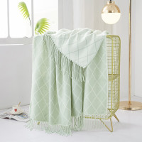 围巾披肩两用毯-茶绿