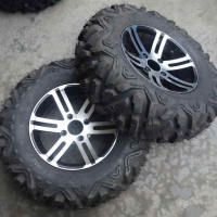 自制四轮越野沙滩车卡丁车27X9-14 14寸A字真空轮胎铝轮毂