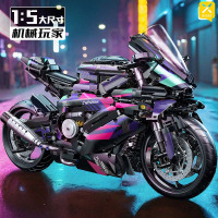 赛博朋特宝马摩托车M1000R积木拼装模型男孩机车玩具儿童益智礼物