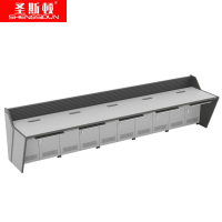 圣斯顿 钢木烤漆直形操控台 S-ZG6000 6000*950*1050mm 灰色 张