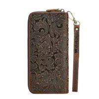 苏宁宜品&一禾亼物头层牛皮钱包男士2025新款大容量手拿包高端现金收纳包双拉链钱包YH087