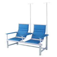 戴劲 输液椅医院诊所点滴吊针排椅大厅加固加厚候诊椅 双人皮扶手蓝色