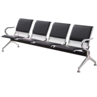 晋舰 钢制排椅机场椅加固加厚长椅候诊椅连排输液等候椅B款四人位皮面