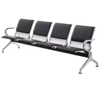 晋舰 钢制排椅机场椅加固加厚长椅候诊椅连排输液等候椅B款四人位皮面