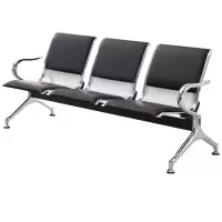 晋舰 钢制排椅机场椅加固加厚长椅候诊椅连排输液等候椅B款三人位皮面
