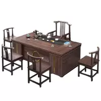 锦北 新中式茶桌椅组合茶台茶具套装一体桌阳台办公室泡茶桌 2.2米