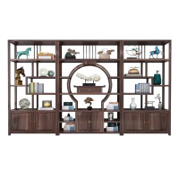 锦北 新中式茶桌椅组合茶台茶具套装一体桌阳台办公室泡茶桌 博古架