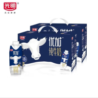 光明优加纯牛奶 (梦幻盖)3.8克蛋白质整箱装250ml*10瓶