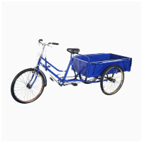 智美环球 人力三轮车拉货脚蹬三轮自行车 蓝色-80*55cm-加厚压花车厢