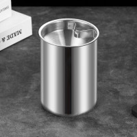 侑家良品不锈钢防飞灰烟灰缸高边防风漏斗创意车载办公装饰摆件75mm*110mm