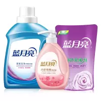 蓝月亮薰衣草洁净洗衣液2kg+柔润 樱花内衣专用洗衣液500g+薰衣草绿色柔顺剂袋装500g