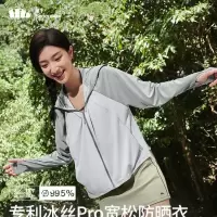 蕉下(beneunder)凉感防晒衣女士防紫外线夏季新款冰丝凉感披肩防晒服连帽AL41524 远山灰-银河灰 L