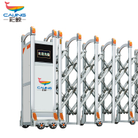 CJ-SSM027 智能不锈钢伸缩门学校小区工厂电动大门推拉门商业办公大门酒店家具电动门