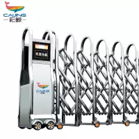 CJ-SSM023 智能不锈钢伸缩门学校小区工厂电动大门推拉门商业办公大门酒店家具电动门