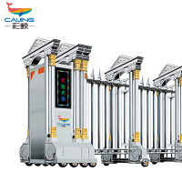 CJ-SSM030智能不锈钢伸缩门学校小区工厂电动大门推拉门商业办公大门酒店家具电动门