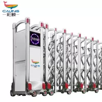 CJ-SSM008智能不锈钢伸缩门学校小区工厂电动大门推拉门商业办公大门酒店家具电动门