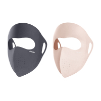 深灰+粉 DUKAKA杜卡卡全脸防晒面罩防紫外线10A抗菌玻尿酸防护女口罩透气