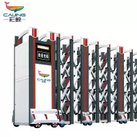 CJ-SSM010智能铝合金伸缩门学校小区工厂电动大门推拉门自营商业办公大门酒店家具电动门