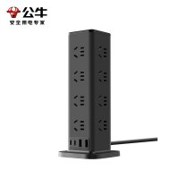 公牛(bull)GNV-UL1016U[黑色1.6m]立式插座桌面插排带usb面板充电宿舍多功能排插多孔位插线板